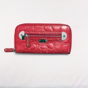 Rafe New York Croc Embossed pink large wallet